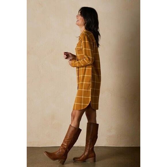 NWT The Normal Brand Mountain Shirt‎ Dress Palomino Plaid Women's XS MSRP $168 - Picture 5 of 11